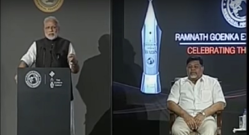 PM Modi at Ramnath Goenka journalism awards. PM said that media must establish and maintain its credibility. 