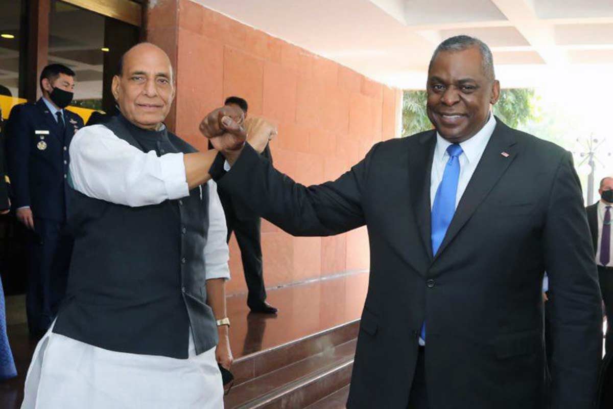 Lloyd Austin with Rajnath Singh