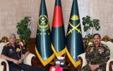 Gen MM Naravane with his Bangladesh counterpart General Aziz Ahmed.