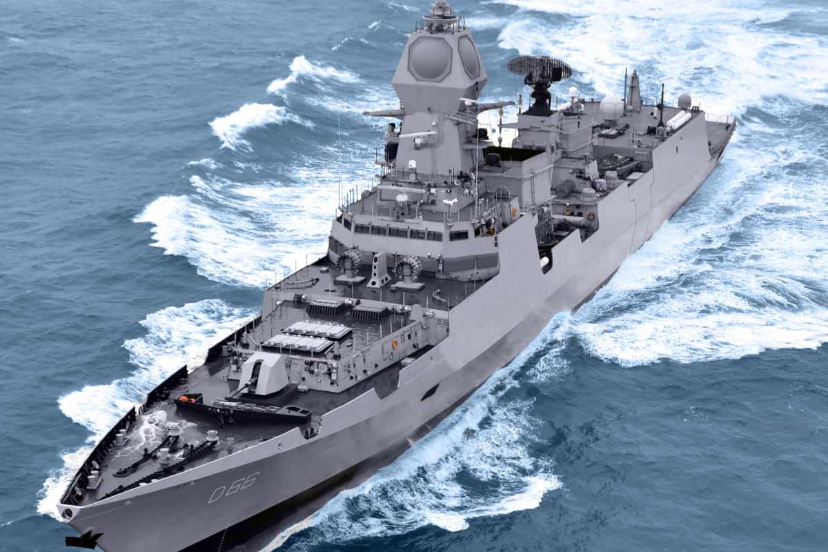 Indian Navy Visakhapatnam Class Destroyer.