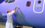 Defence Minister peforming Puja on IAF's Airbus C-295 Aircraft.