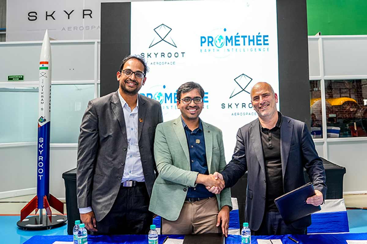 Skyroot’s MoU with PROMÉTHÉE Earth Intelligence of France. Hyderabad, India (10 October 2023).