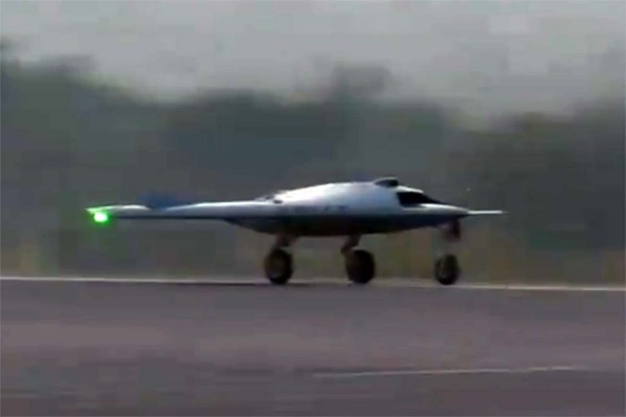 DRDO's Autonomous Flying Wing Technology Demonstrator at Chitradurga, Karnataka (Friday - December 16, 2023).