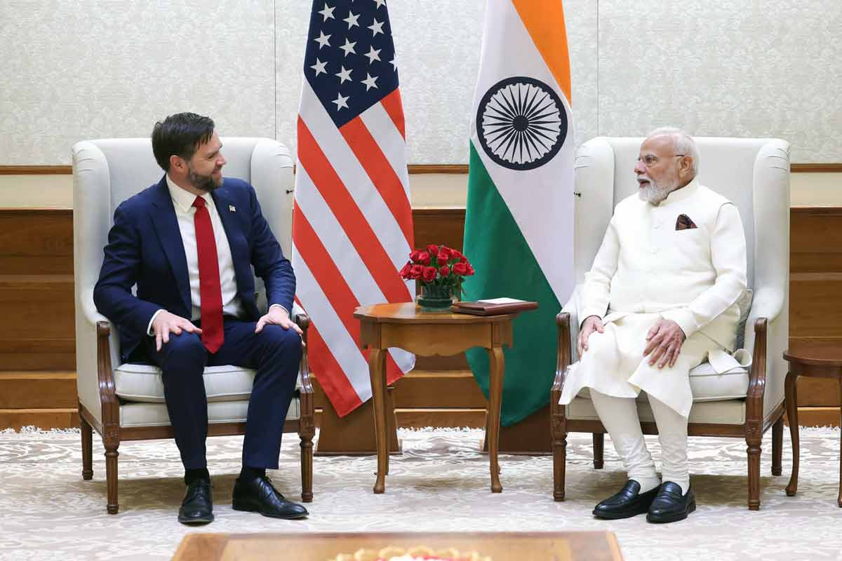 JD Vance (L) with Prime Minister Narendra Modi.