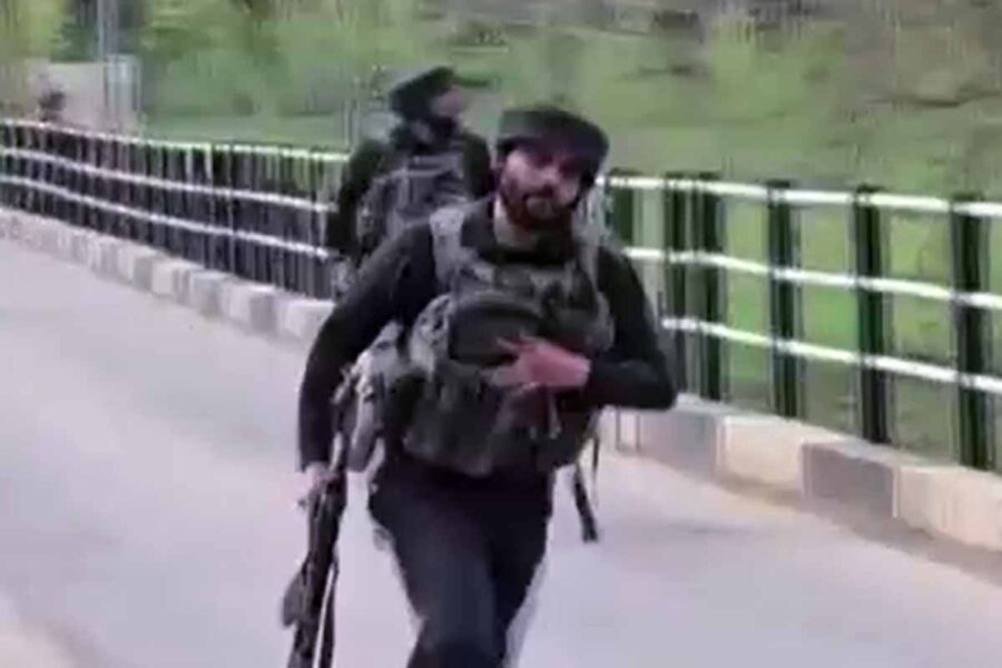 Indian Soldiers Rushing to Terror Attack Site in Pahalgam in Jammu and Kashmir.