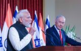 India PM Narendra Modi Israeli Prime Minister Benjamin Netanyahu (R).