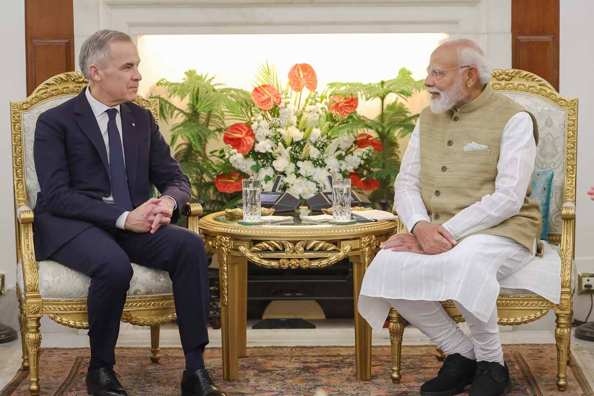 India PM Narendra Modi held talks with Canada PM Mark Carney in New Delhi.
