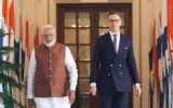 India Prime Minister Narendra Modi with Finland's President Dr. Alexander Stubb in New Delhi.