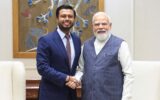 PM Narendra Modi Airtrunk's Robin Khuda (L) in New Delhi. 05.06.2026.