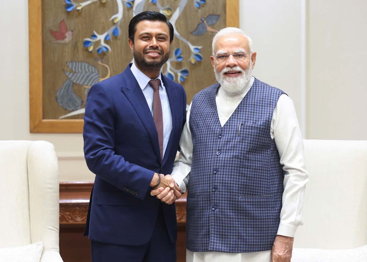 PM Narendra Modi Airtrunk's Robin Khuda (L) in New Delhi. 05.06.2026.