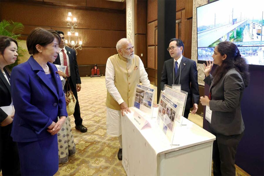 India PM Narendra Modi (R) with Japan PM Sanae Takaichi (L) in New Delhi on July 02, 2026.