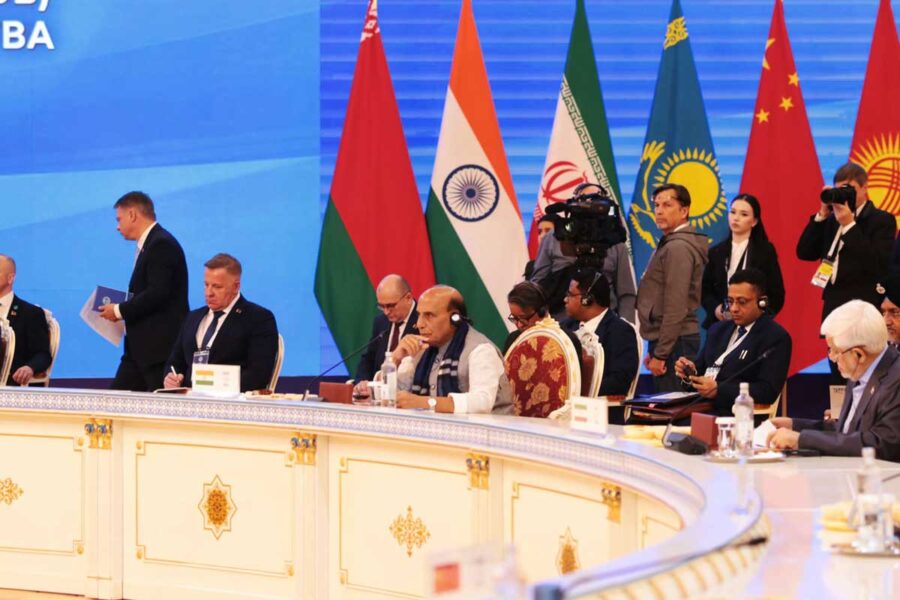Rajnath Singh at SCO meeting in Tajikistan.